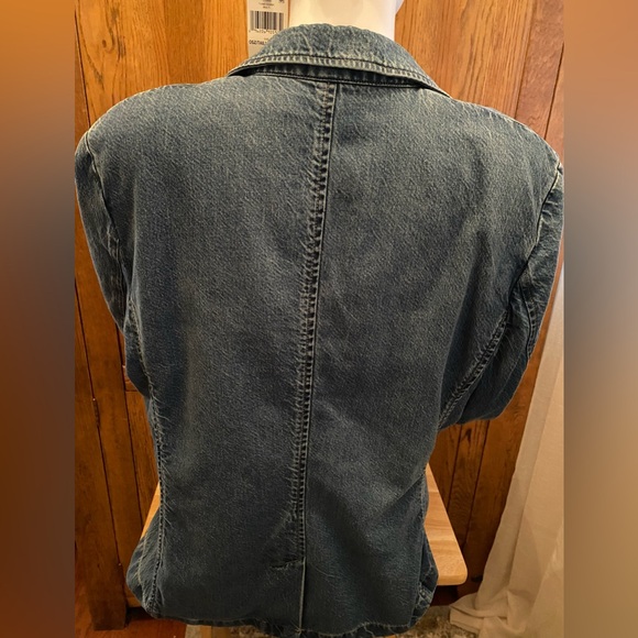 Ralph Lauren Women’s Denim Blazer, 2 Front Pockets, 1 RL Button, Size 16, NWT - Picture 8 of 11